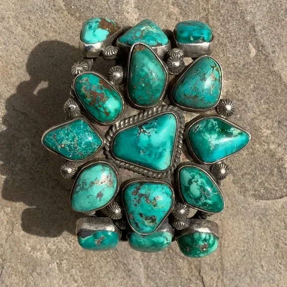 🌟Navajo Turquoise Sterling Cuff - Picture 1 of 16